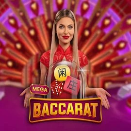 Mega Baccarat slot visual from Pragmatic Play available on neonvegascasino.com.pl