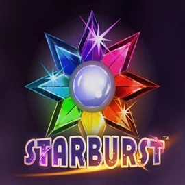 Official Slots logo: Starburst by NetEnt at NeonVegas Casino